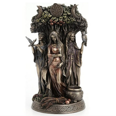 Graikija Religija Triguba deivė Resin statula Keltų triguba deivė mergelė Motina Krono statula Skulptūra Dievybės namų dekoras