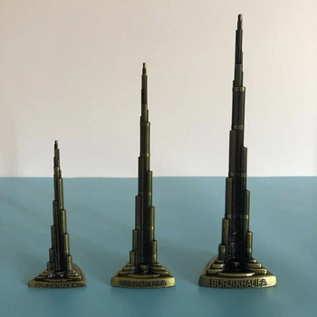 Ντουμπάι Μπουρτζ Χαλίφα Μοντέλο Παγκόσμιο Κτίριο ορόσημο του Ντουμπάι Αρχοντικό του Ντουμπάι Metal Alloy Craft Αναμνηστικό Εσωτερικό μικροσκοπικό άγαλμα ‎Διακόσμηση