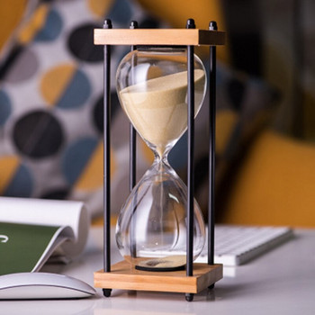 Creative Vintage Μεγάλο χρονόμετρο κλεψύδρας 30 λεπτών με ξύλινο γυαλί με άμμο Ρολόι Time Manager Παιδικό δώρο Διακόσμηση σπιτιού