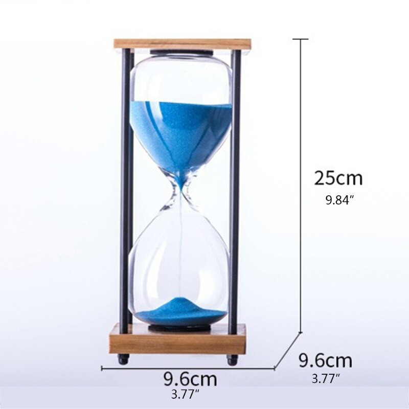 Kreatív vintage 30 perces nagy homokóra időzítő fából készült állvánnyal Üveg Homok óra Időmenedzser Gyerekek Gyerekek Ajándék lakberendezés