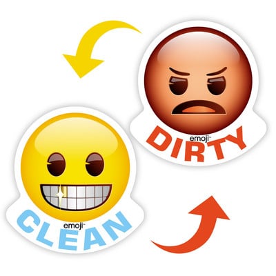 Juokingi jaustukai, velnias kakas, purvinas švarus didelis indaplovės magnetas, dvipusiai magnetiniai lipdukai, skirti virtuvės laikymo indikatoriui