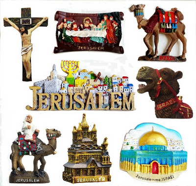 Израел Древният град Йерусалим Седем свещника 3D магнит за хладилник Пътуващ сувенир Хладилник Магнитни стикери
