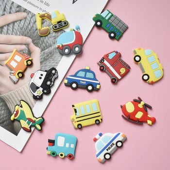 12 бр. Творчески анимационни PVC магнити за хладилник Автомобилен обществен транспорт Магнитни играчки Сувенирни магнити за хладилник за малки деца Домашен декор