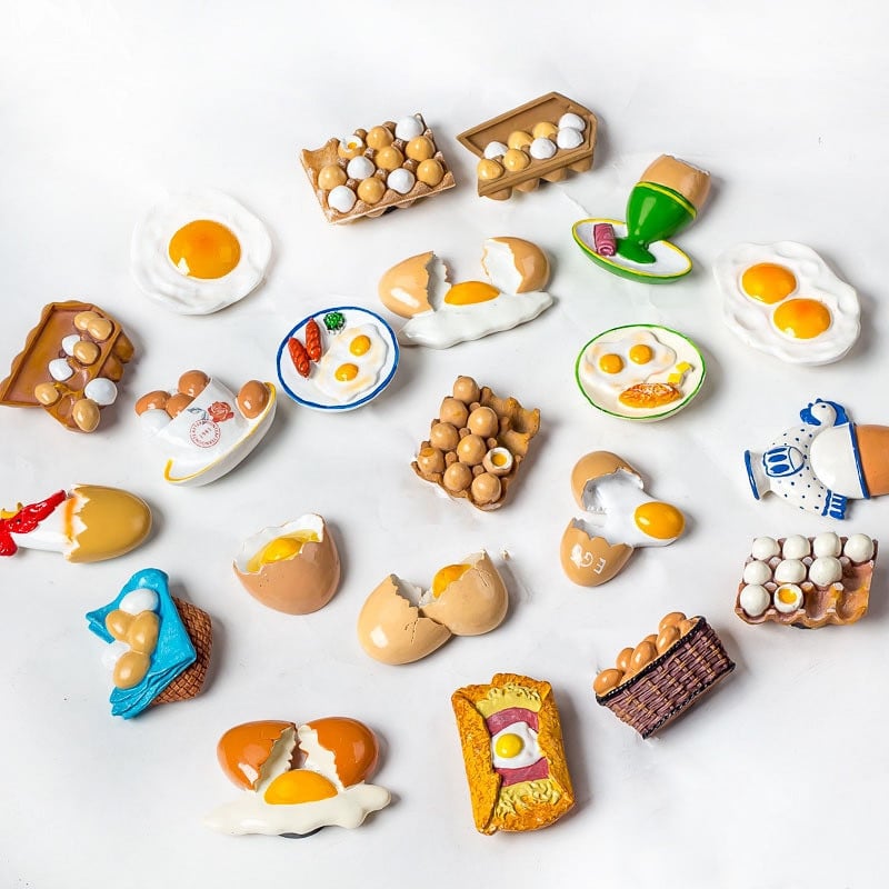 Hűtőmágnes Mesterséges Élelmiszer Hűtőszekrény Mágnes Kenyér Tojás Zöldségek Mágneses Otthoni Dekorációk Re-ment Ajándékok Otthoni Kiegészítők