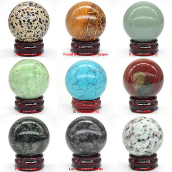 40mm Φυσικοί πολύτιμοι λίθοι Κρύσταλλοι Θεραπείας Μπάλας Διακόσμηση σπιτιού Ρέικι Wicca Chakra Stones Sphere Rocks Ορυκτά Gem Massage Globe