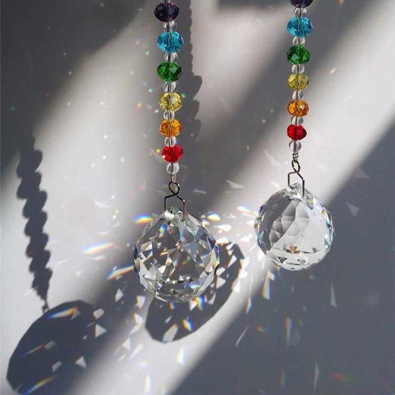 10 vnt. Skaidrus 20 mm krištolinis sietynas, pakabinamas rutulinis stiklinis prizmė