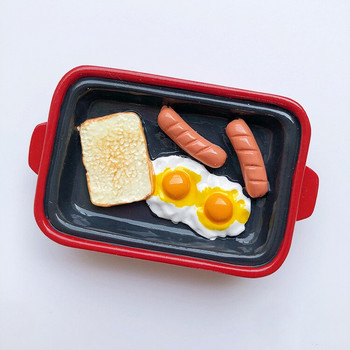 Χειροποίητο Ζωγραφισμένο Λουκάνικο Ψωμί Smiley Egg 3D Μαγνήτες Ψυγείου Αναμνηστικά Τουρισμού Ψυγείο Μαγνητικά αυτοκόλλητα