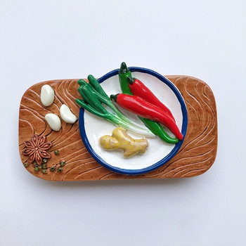 Ръчно изработени рисувани колбаси Хляб Усмихнато яйце 3D магнити за хладилник Туристически сувенири Магнитни стикери за хладилник