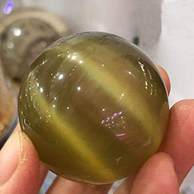 40/50/60MM Gražūs, reti natūralūs katės akių akmeniniai rutuliukai, kvarciniai krištolo reiki gydomoji sfera biuro namų dekoras