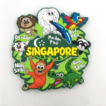 Сингапурски гумен магнит за хладилник Туристически сувенири Хладилник Магнитни стикери Колекция за пътуване Подарък