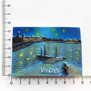 Hollandia Van Gogh 3D festmény mágneses hűtőszekrény matrica mágnes kollekció ajándék hűtőmágnesek