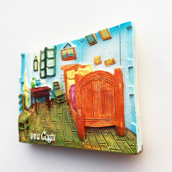 Ολλανδία Van Gogh 3D Painting Magnetic Refrigerator Magnet Collection Δώρο Μαγνήτες ψυγείου