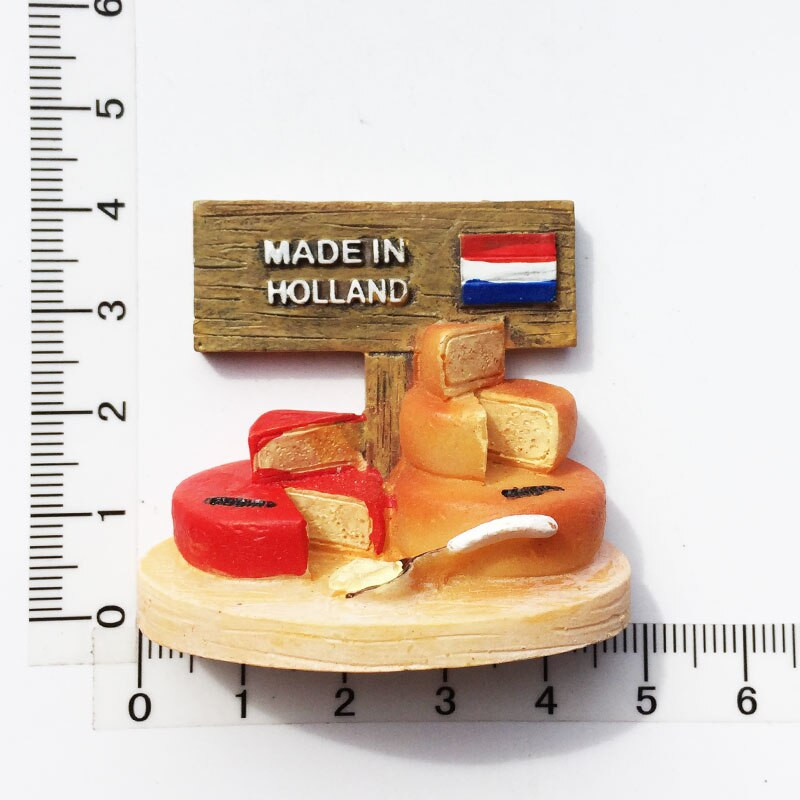 Kézzel készített festett Svájc holland sajtfondü 3D hűtőmágnesek turisztikai ajándéktárgyak hűtőszekrény mágneses matricák