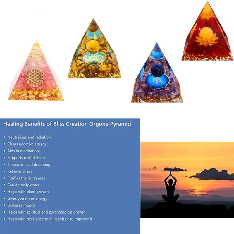 Gyvybės medis Orgonito piramidė Gydomieji kristalai Energija Reiki Čakros Daugiklis Ametistas Meditacija Laimingas rinkti turto akmenį