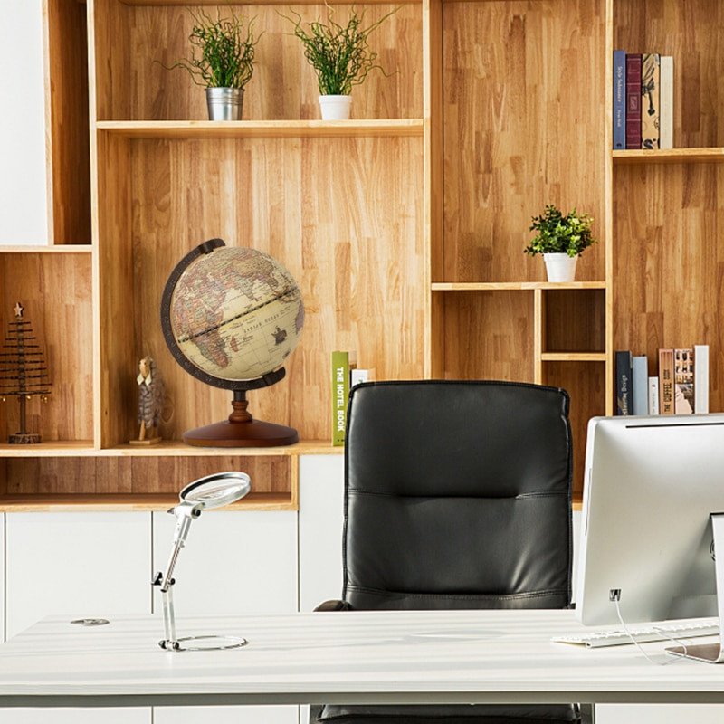 Senovinis pasaulis Žemės rutulio žemėlapis Namų dekoras Priedai Žemės rutulys Medinis gaublys Ornamentai Pasaulio žemėlapis Geografijos kambarys Biuro stalo dekoras