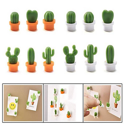 Creative 18Pcs Mini Cactus Refrigerator Magnets Locker Μαγνήτες Ψυγείου Σημείωση Μήνυμα Μαγνητικά αυτοκόλλητα για διακόσμηση γραφείου σπιτιού