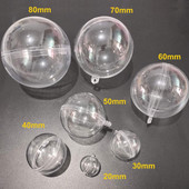 10 bucăți/lot 3,4,5,6,7,8 cm din plastic transparent sferă sfere bile agățate ornament de petrecere cutie cadou decorare pentru drop ship