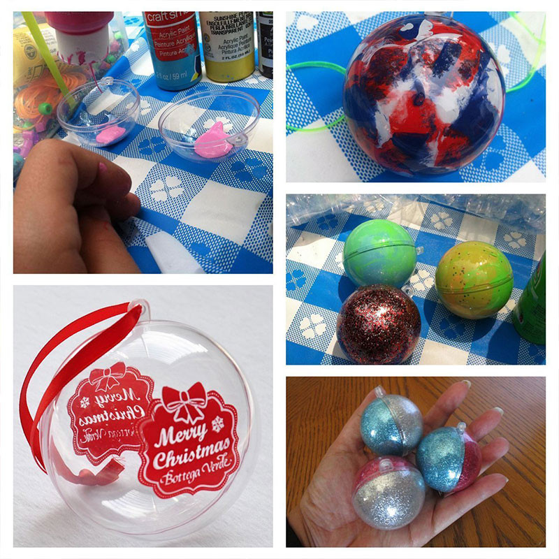 10 bucăți/lot 3,4,5,6,7,8 cm din plastic transparent sferă sfere bile agățate ornament de petrecere cutie cadou decorare pentru drop ship