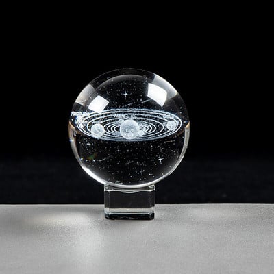 6 cm-es lézergravírozott napelemes golyós 3D miniatűr bolygók modell gömb üveggömb dísz lakberendezési ajándék Astrophile számára