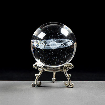6 cm-es lézergravírozott napelemes golyós 3D miniatűr bolygók modell gömb üveggömb dísz lakberendezési ajándék Astrophile számára