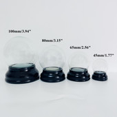DIY Empty Snow Globe Kiegészítők Karácsonyi vízgömb fekete talppal Gyerekek születésnapi ajándék kristály hógolyó
