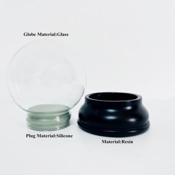 Αξεσουάρ DIY Empty Snow Globe Χριστουγεννιάτικη μπάλα νερού με μαύρη βάση Παιδικό δώρο γενεθλίων κρυστάλλινη μπάλα χιονιού