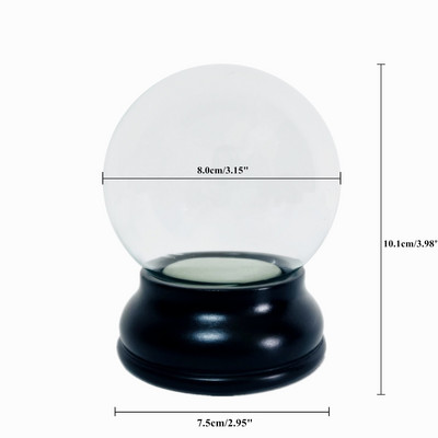 DIY Empty Snow Globe Kiegészítők Karácsonyi vízgömb fekete talppal Gyerekek születésnapi ajándék kristály hógolyó