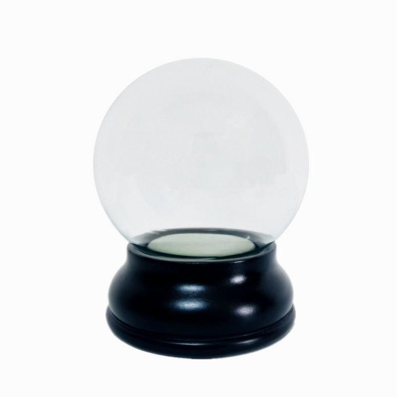 DIY Empty Snow Globe Kiegészítők Karácsonyi vízgömb fekete talppal Gyerekek születésnapi ajándék kristály hógolyó