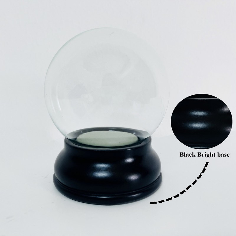 DIY Empty Snow Globe Kiegészítők Karácsonyi vízgömb fekete talppal Gyerekek születésnapi ajándék kristály hógolyó