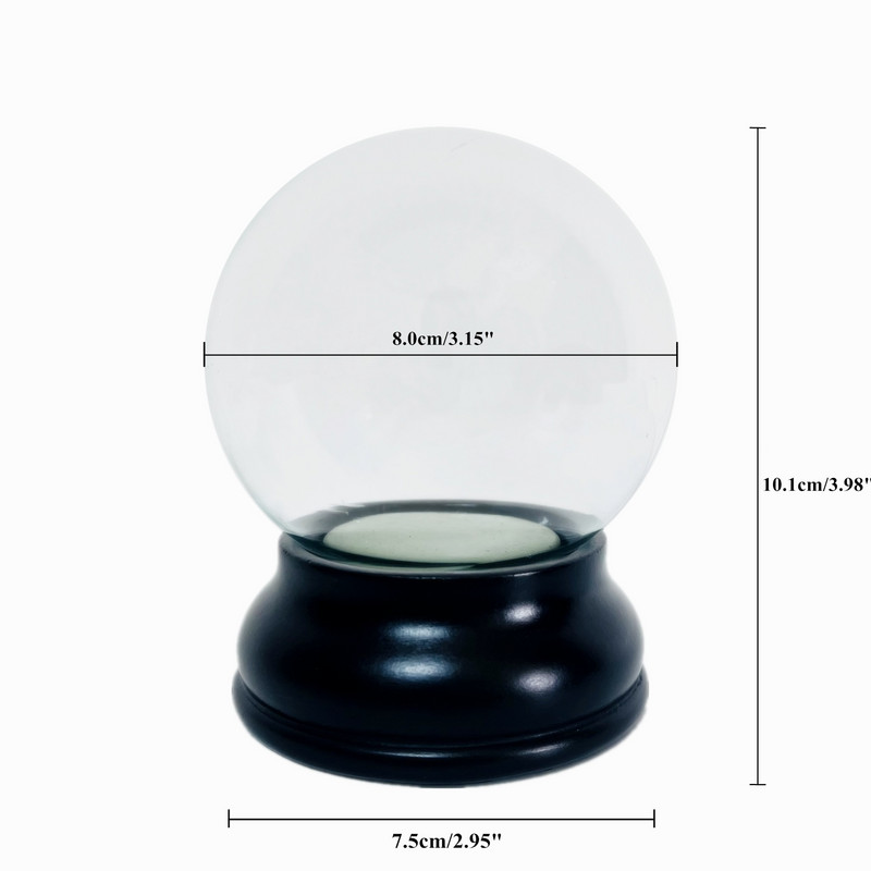 DIY Empty Snow Globe Kiegészítők Karácsonyi vízgömb fekete talppal Gyerekek születésnapi ajándék kristály hógolyó