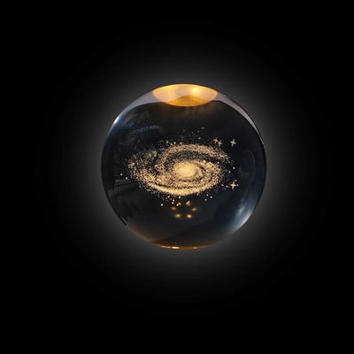 Kūrybingas krištolinis rutulys Planet Globe 3D lazeriu graviruotas Saulės sistemos rutulys medžio masyvo pagrindo Šviečiantis krištolinis LED šviesos mažas ornamentas