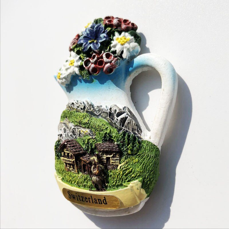 Vază peisaj Jungfrau Magneți de frigider magnetici personalitate creativă elvețiană călătorii de peste mări meșteșuguri decorative comemorative