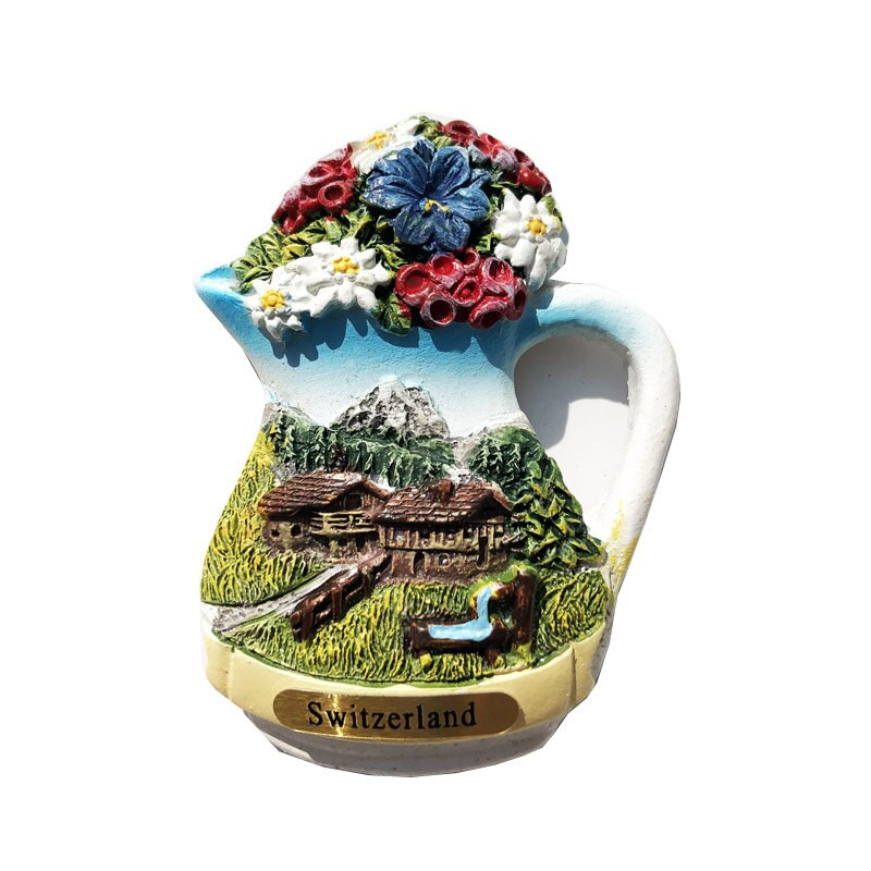 Vază peisaj Jungfrau Magneți de frigider magnetici personalitate creativă elvețiană călătorii de peste mări meșteșuguri decorative comemorative