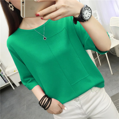 Νέο μοντέλο γυναικείο πουλόβερ με φαρδύ στρόγγυλη λαιμόκοψη