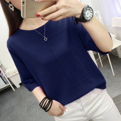 Νέο μοντέλο γυναικείο πουλόβερ με φαρδύ στρόγγυλη λαιμόκοψη