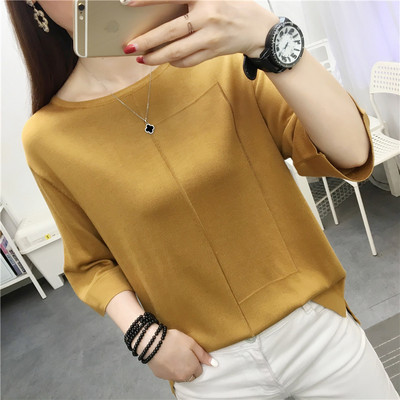 Νέο μοντέλο γυναικείο πουλόβερ με φαρδύ στρόγγυλη λαιμόκοψη