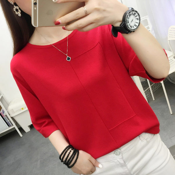 Νέο μοντέλο γυναικείο πουλόβερ με φαρδύ στρόγγυλη λαιμόκοψη