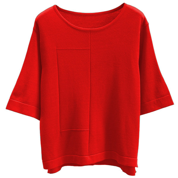 Νέο μοντέλο γυναικείο πουλόβερ με φαρδύ στρόγγυλη λαιμόκοψη