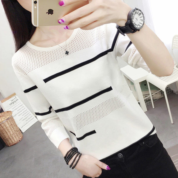 Casual γυναικεία μπλούζα - με οβάλ λαιμόκοψη