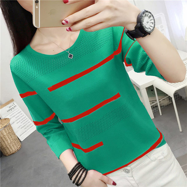 Casual γυναικεία μπλούζα - με οβάλ λαιμόκοψη