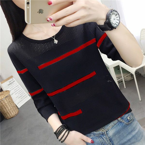 Casual γυναικεία μπλούζα - με οβάλ λαιμόκοψη