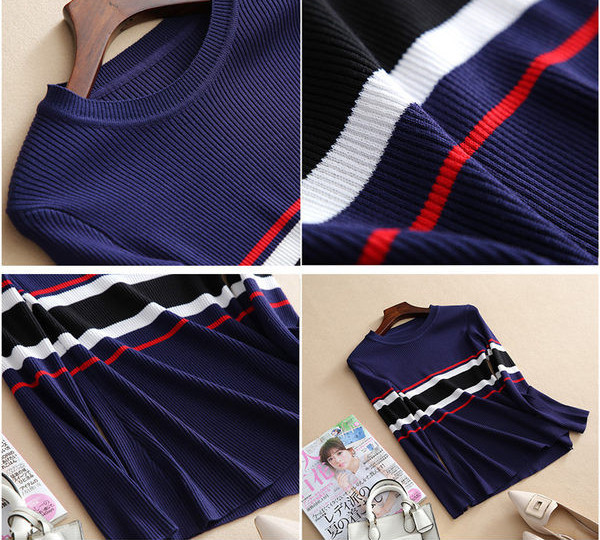 Moteriška palaidinė - su ovalia iškirpte ir ilgomis rankovėmis