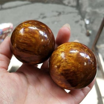 1 Pair Natural Resin Synthesis Golden Black Coral Sea Willow Beeswax Cure The Handball Ball 50mm