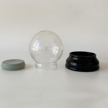Купол за стъклен дисплей за декорация на дома Празен снежен глобус с черна основа Направи си сам коледни подаръци за снежен глобус