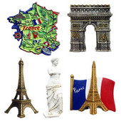 Nauja rankų darbo dažyta Triumfo arka, Eifelio bokštas, Prancūzija 3D šaldytuvo magnetai turizmo suvenyrai šaldytuvo magnetiniai lipdukai