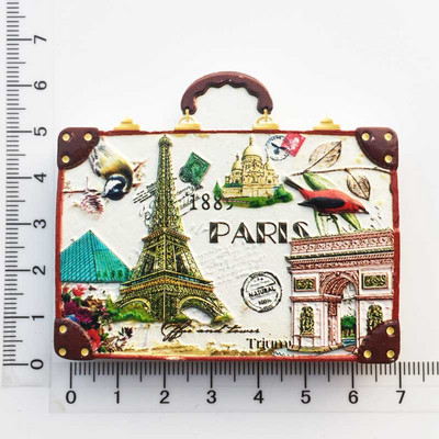 Nauja rankų darbo dažyta Triumfo arka, Eifelio bokštas, Prancūzija 3D šaldytuvo magnetai turizmo suvenyrai šaldytuvo magnetiniai lipdukai