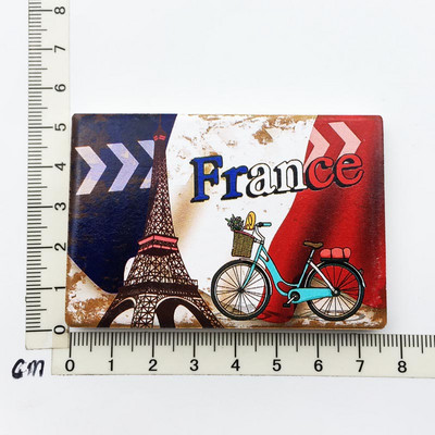 Nauja rankų darbo dažyta Triumfo arka, Eifelio bokštas, Prancūzija 3D šaldytuvo magnetai turizmo suvenyrai šaldytuvo magnetiniai lipdukai