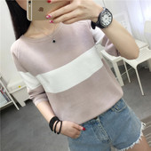 Casual γυναικεία μπλούζα - με οβάλ λαιμόκοψη σε δύο χρώματα