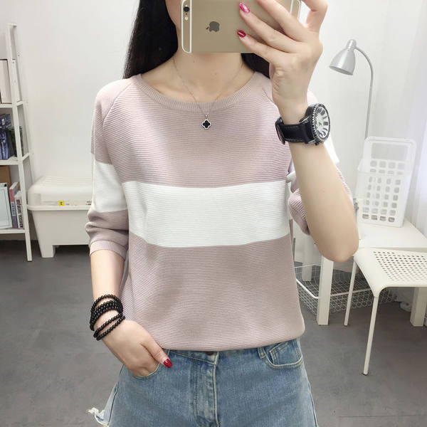 Casual γυναικεία μπλούζα - με οβάλ λαιμόκοψη σε δύο χρώματα