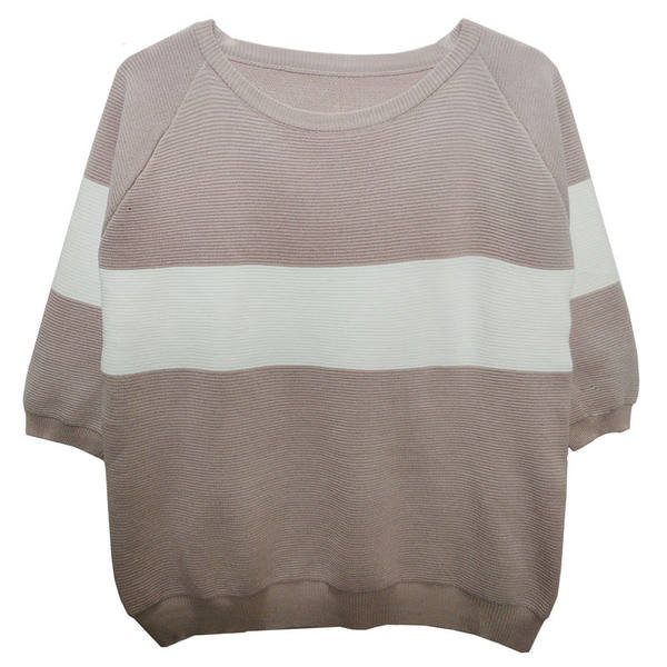 Casual γυναικεία μπλούζα - με οβάλ λαιμόκοψη σε δύο χρώματα